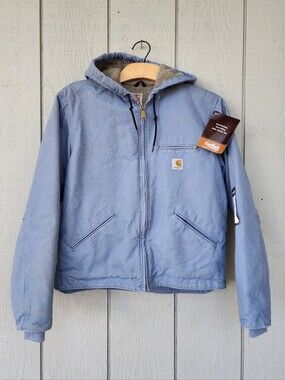 New Vintage Carhartt Sandstone Sierra Sherpa Jacket Country Blue WJ141 CUB Small
